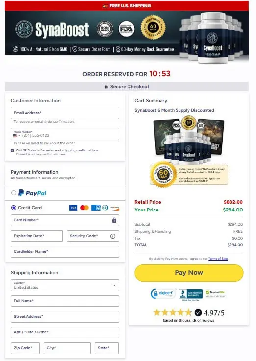 SynaBoost Checkout
